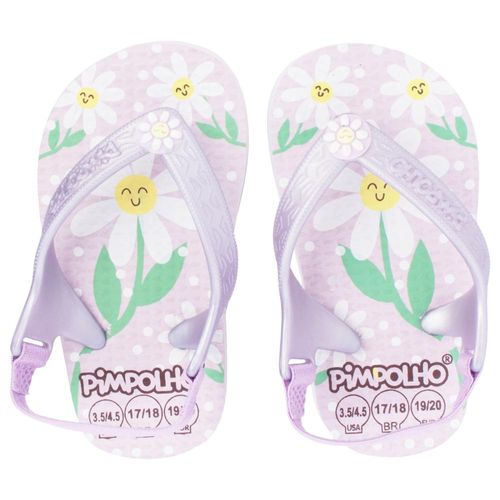 Sand praiana baby lilás/flores fem Pimpolho