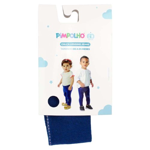 Calça legging jeans 06-24 meses unissex Pimpolho