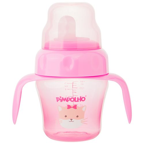 Copo de treinamento com alça e bico flexível 150ML gato feminino Pimpolho