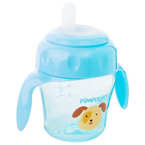 Copo de treinamento com alça e bico flexível 150ML cachorro masculino Pimpolho