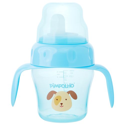 Copo de treinamento com alça e bico flexível 150ML cachorro masculino Pimpolho