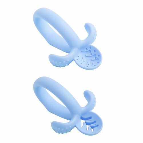 Colher de treinamento de silicone soft azul masculino Pimpolho
