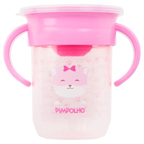 Copo de treinamento 360 C/alça e tampa 240ML feminino Pimpolho