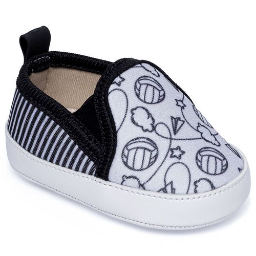 Tênis slip fit infantil Pimpolho preto/branco