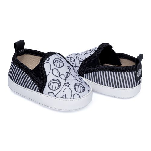 Tênis slip fit infantil Pimpolho preto/branco