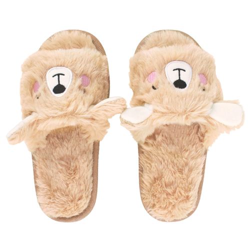 Pantufa slipper play bege ursinha feminino Pimpolho
