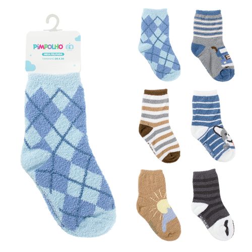 Meia felpuda 26-30 masculina Pimpolho