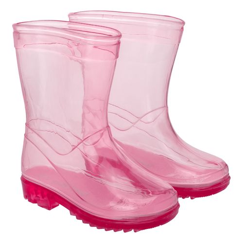 Galocha infantil transparente rosa feminina Pimpolho