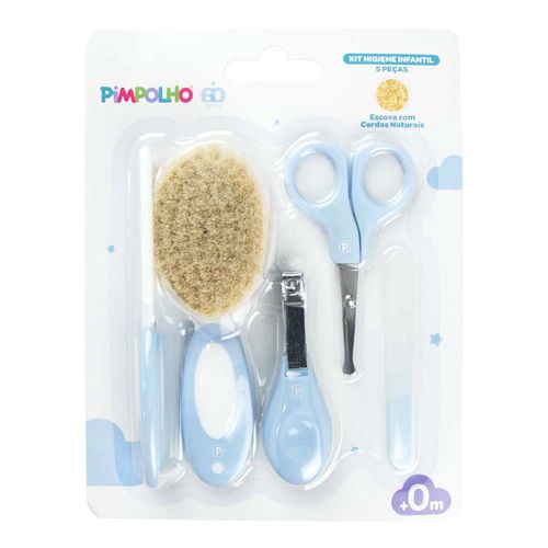 Kit higiene com cerdas naturais C/5 peças masculino Pimpolho