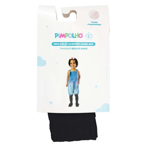 Meia calça algodão canelada 02 A 03 anos feminino Pimpolho