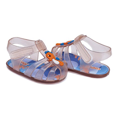Sandália infantil mimo laranja transparente