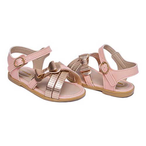 Sandália infantil glam Pimpolho salmão