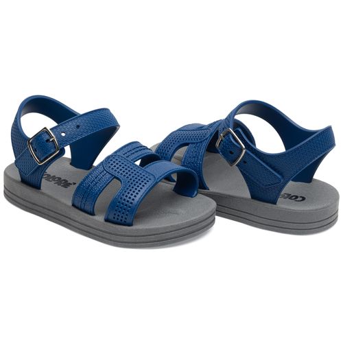 Sandália infantil aventura azul/cinza