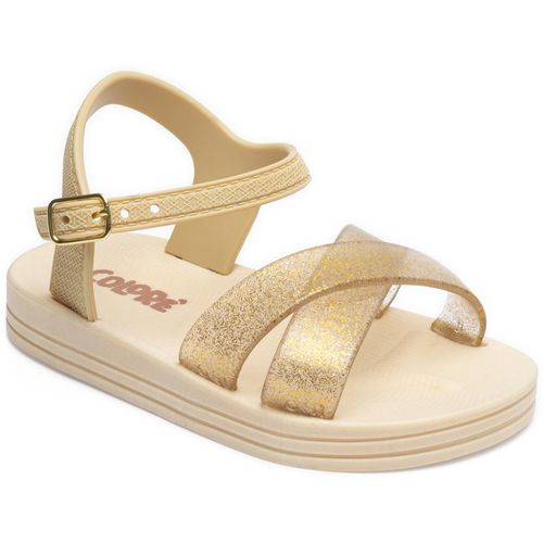 Sandália infantil glam dourada