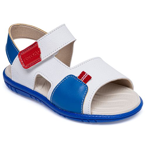 Sandália infantil colors Pimpolho branca/azul