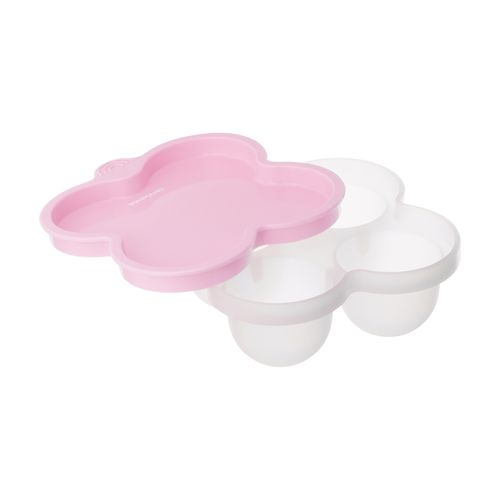 Porta papinha de silicone com tampa para congelar 240ml fem Pimpolho