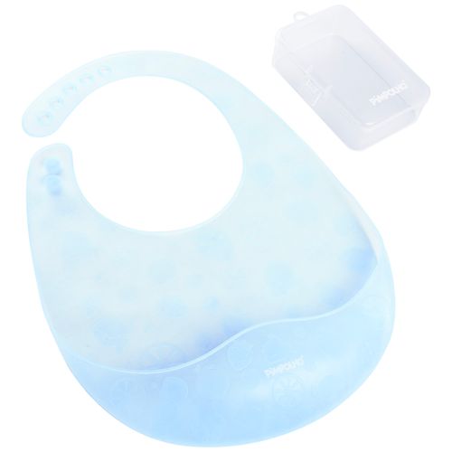Babador de silicone translúcido com case masculino Pimpolho