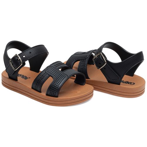 Sandália infantil aventura preto/caramelo