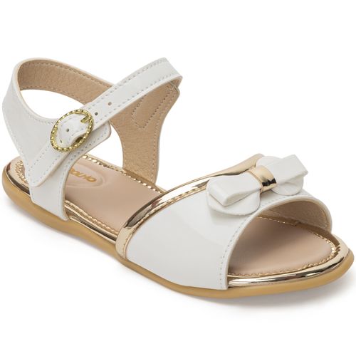 Sandália infantil batizado pimpolho branca