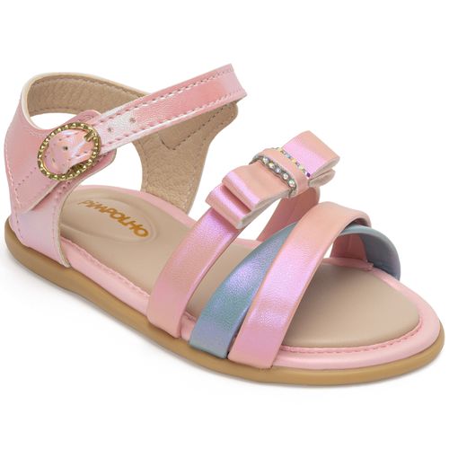Sandália infantil glam Pimpolho rosa/azul