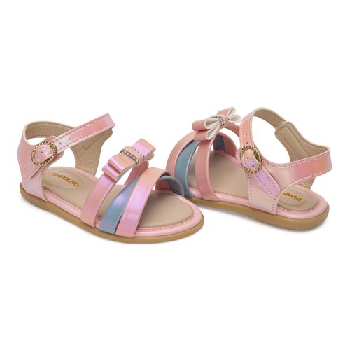 Sandália infantil glam Pimpolho rosa/azul