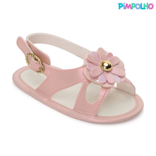 Sandália infantil Pimpolho flora rosa
