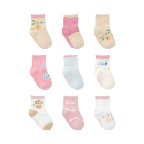 Kit meia colorida C/3 pares tag 21-25 antiderrapante feminino Pimpolho