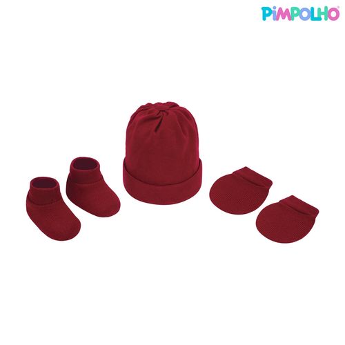 Kit gorro luva e sapato RN unissex Pimpolho
