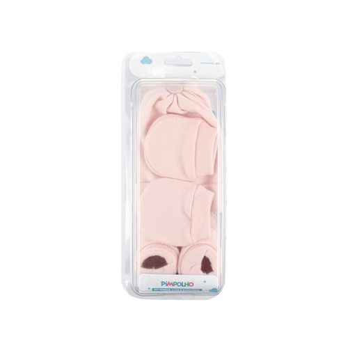 Kit gorro luva e sapato RN feminino Pimpolho