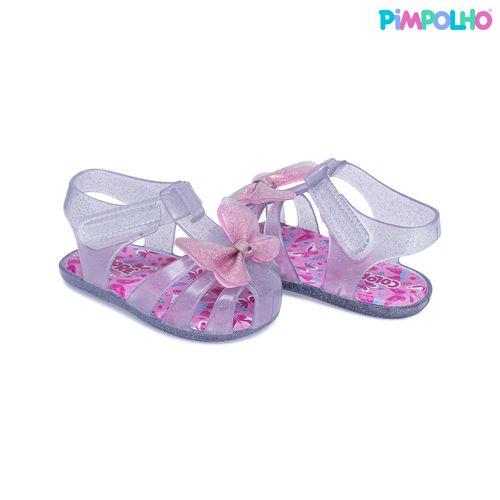 Sandália infantil mimo glitter prata