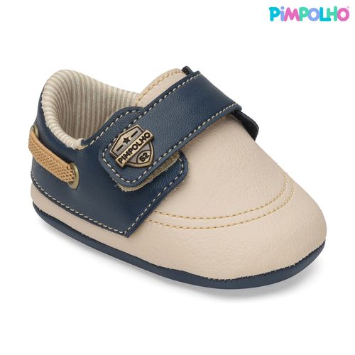 Sapato dockside infantil Pimpolho marinho/bege
