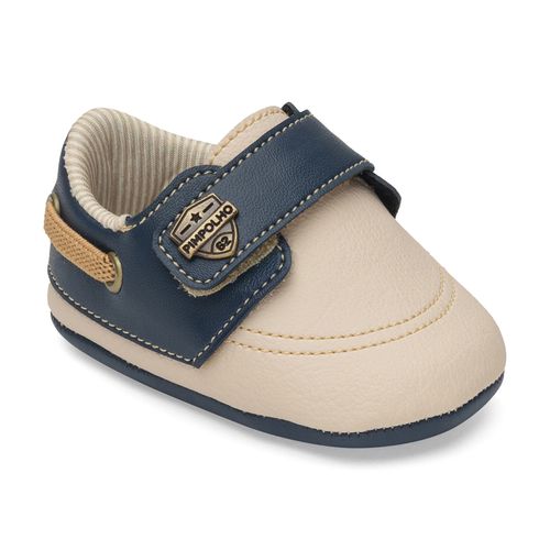 Sapato dockside infantil Pimpolho marinho/bege
