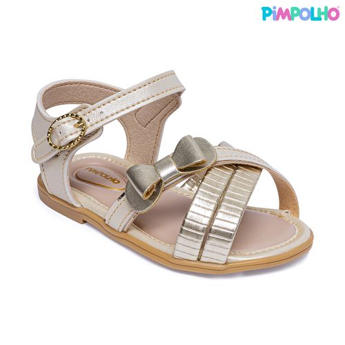 Sandália infantil glam Pimpolho dourada