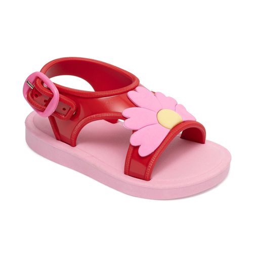 Sandalia infantil tic tac Pimpolho papete vermelha/rosa