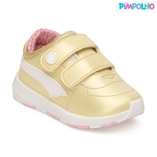 Tênis sport jogging pimpolho dourado
