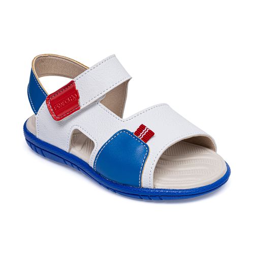 Sandália infantil colors Pimpolho branca/azul