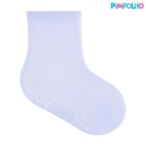 Kit meia lisa 3 prs/tag cano alto 21-25 branca unissex Pimpolho