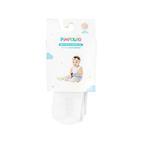 Meia calça algodão lisa 00 A 05 Meses feminino Pimpolho