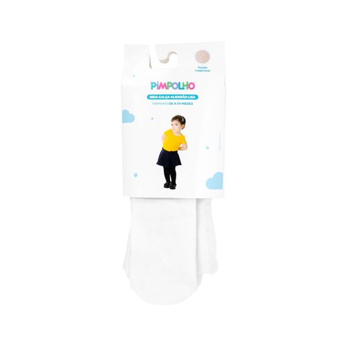 Meia calça algodão lisa 06 A 24 Meses feminino Pimpolho