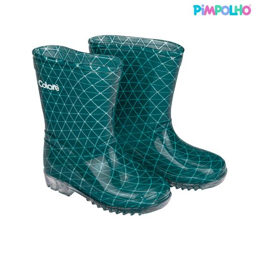 Galocha infantil azul triângulos masculina Pimpolho
