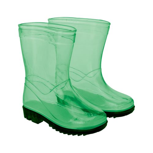 Galocha infantil transparente verde masculina Pimpolho