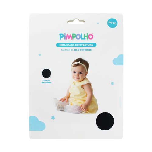 Meia calça com textura urso 00-04 Meses feminino Pimpolho