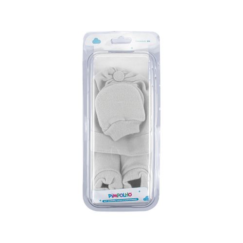 Kit gorro luva e sapato RN unissex Pimpolho