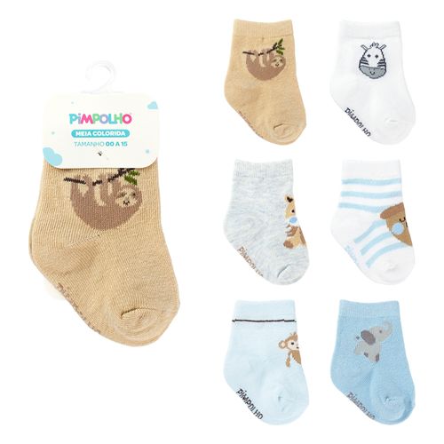 Meia colorida cano alto 00-15 masculino Pimpolho